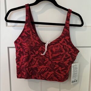 Lululemon Athletica Red Leaf Print Sports Bra